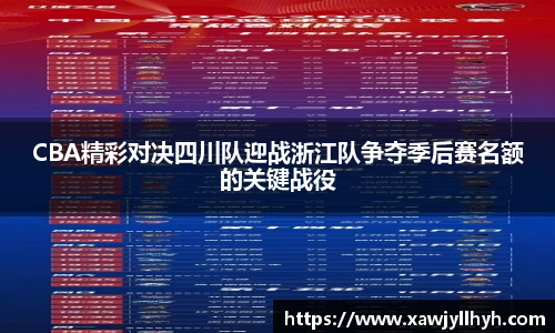 CBA精彩对决四川队迎战浙江队争夺季后赛名额的关键战役